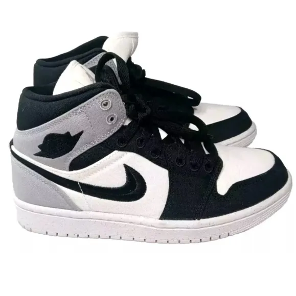Nike Air Jordan 1 Retro Mid SE Light Steel Grey Canvas Women's Size 7 Shoes