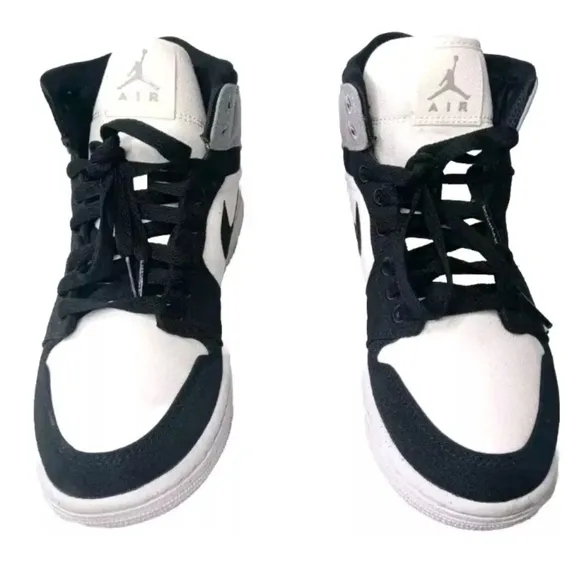 Nike Air Jordan 1 Retro Mid SE Light Steel Grey Canvas Women's Size 7 Shoes