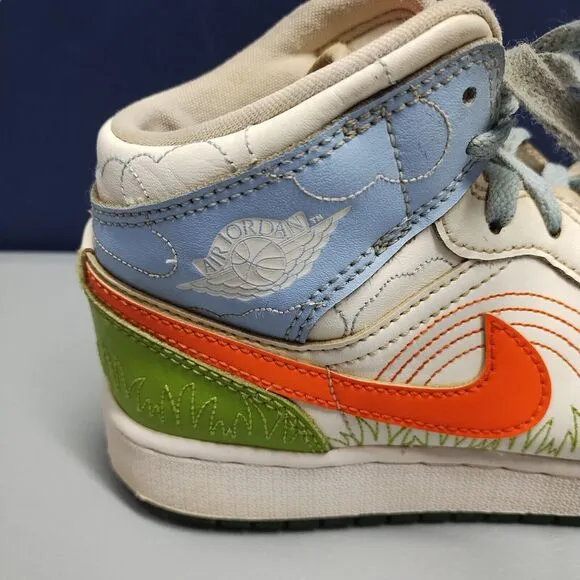 Nike Air Jordan 1 Sneaker Shoes Youth Size 5Y Multi Leather Round Toe DX2462-100