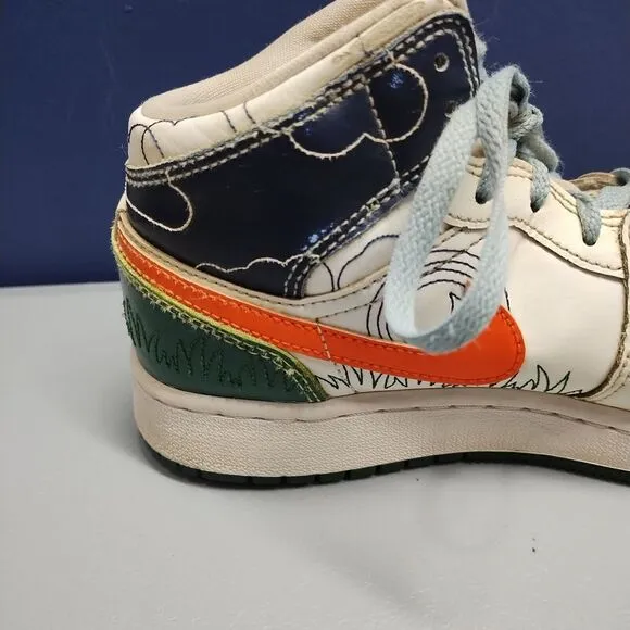 Nike Air Jordan 1 Sneaker Shoes Youth Size 5Y Multi Leather Round Toe DX2462-100