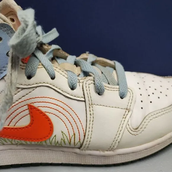 Nike Air Jordan 1 Sneaker Shoes Youth Size 5Y Multi Leather Round Toe DX2462-100