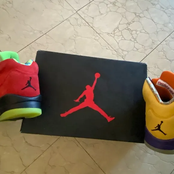 Nike Air Jordan 5 Retro SE GS CZ6415-700 &quot;What The&quot; Shoes Size 5Y /M W 6.5