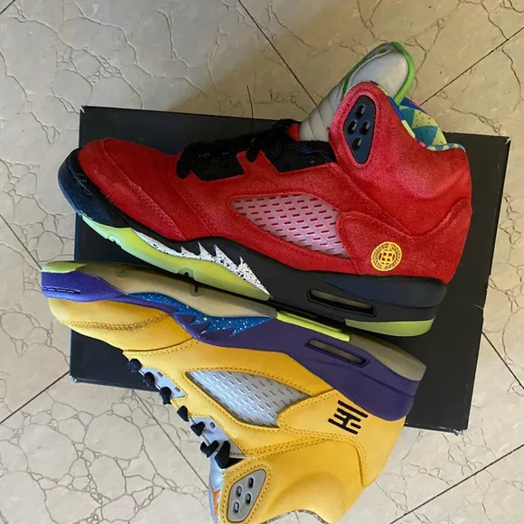 Nike Air Jordan 5 Retro SE GS CZ6415-700 &quot;What The&quot; Shoes Size 5Y /M W 6.5