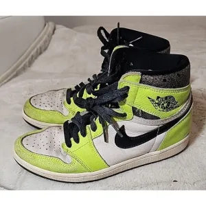 Nike Air Jordan Mens Shoes Sneakers Jordan 1 High Og Visionaries Volt US Size 7