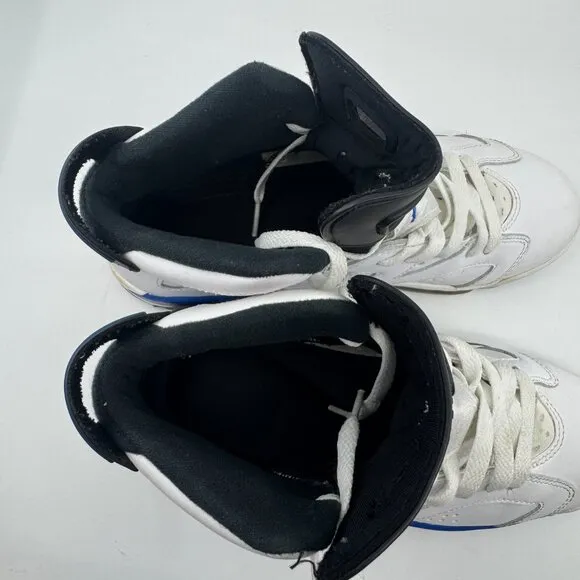 Nike Air Jordan VI 6 Shoes Kids Size 5.5Y White/Blue Retro BG 2014 384665-107