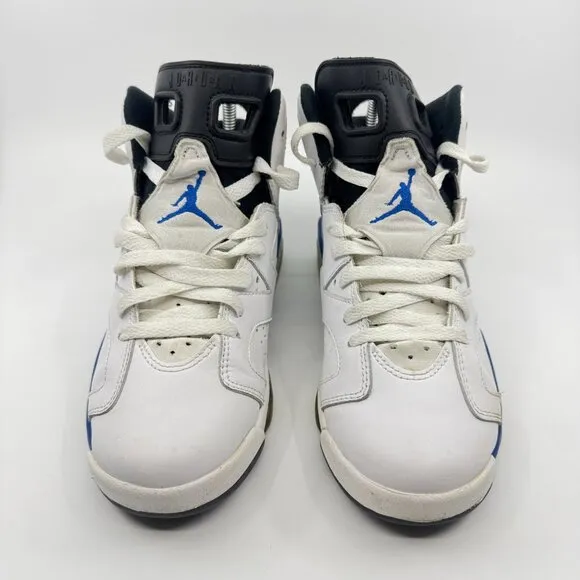 Nike Air Jordan VI 6 Shoes Kids Size 5.5Y White/Blue Retro BG 2014 384665-107