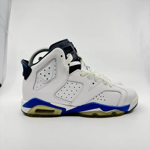 Nike Air Jordan VI 6 Shoes Kids Size 5.5Y White/Blue Retro BG 2014 384665-107