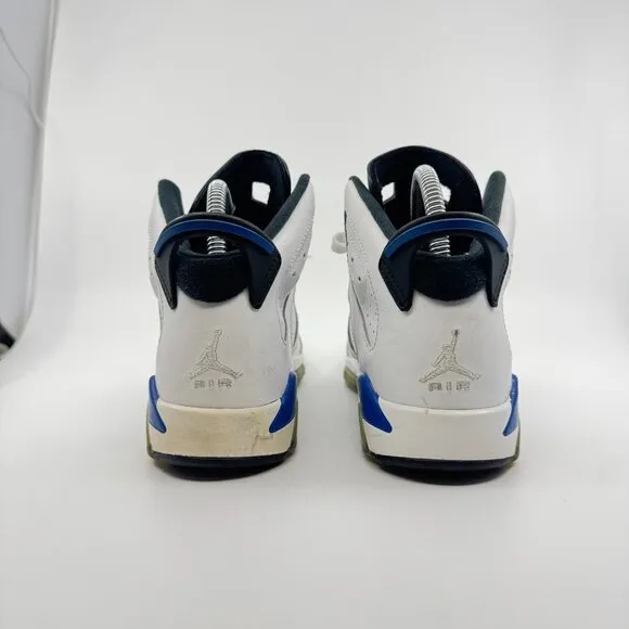 Nike Air Jordan VI 6 Shoes Kids Size 5.5Y White/Blue Retro BG 2014 384665-107