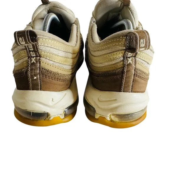 Nike Air Max 97 Casual Running Shoes Brown Cream Earth Tones Comfort Mens 11.5