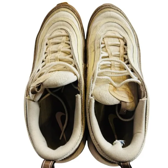 Nike Air Max 97 Casual Running Shoes Brown Cream Earth Tones Comfort Mens 11.5