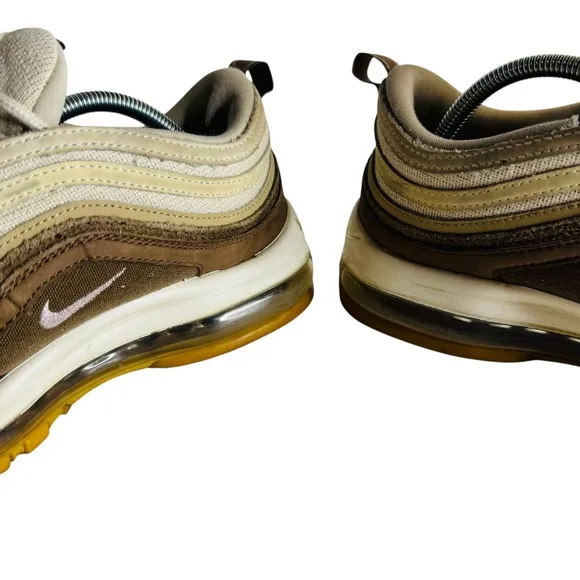 Nike Air Max 97 Casual Running Shoes Brown Cream Earth Tones Comfort Mens 11.5