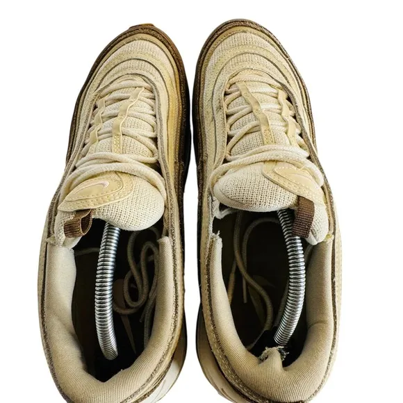 Nike Air Max 97 Casual Running Shoes Brown Cream Earth Tones Comfort Mens 11.5