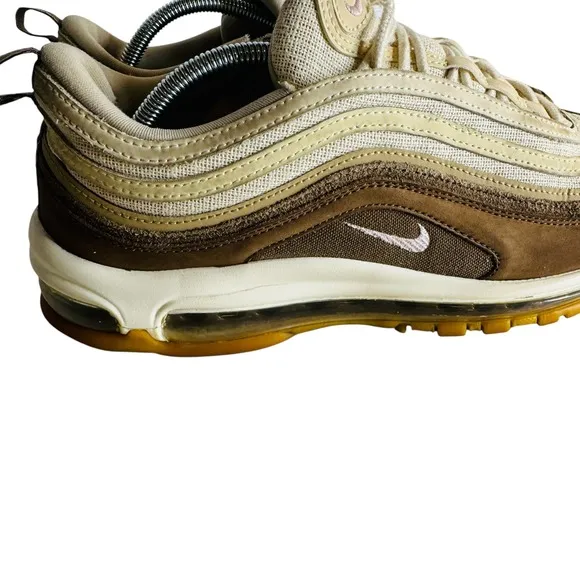 Nike Air Max 97 Casual Running Shoes Brown Cream Earth Tones Comfort Mens 11.5