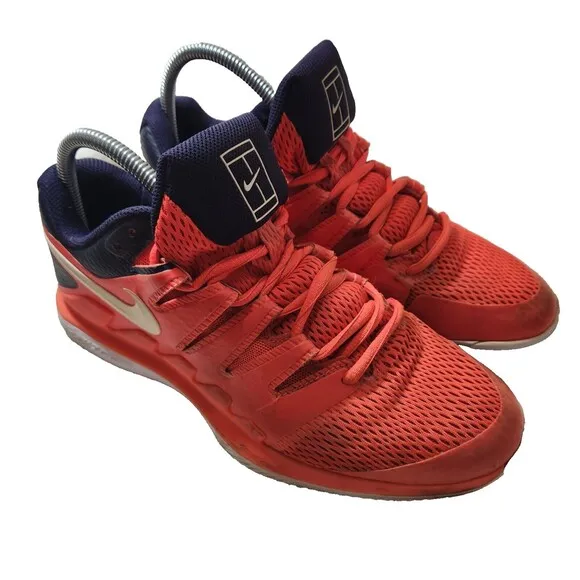 Nike Air Zoom Mens Shoes Sneakers Vapor X HC AA8030-600 Crimson White Size 8