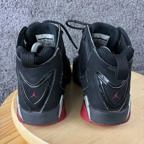 Nike Air Jordan True Flight Basketball Shoe Men 7.5 Bred Black Red Suede Leather