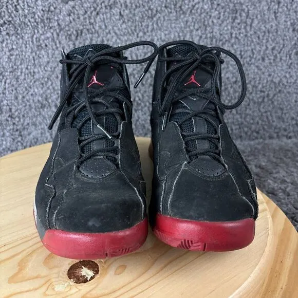 Nike Air Jordan True Flight Basketball Shoe Men 7.5 Bred Black Red Suede Leather