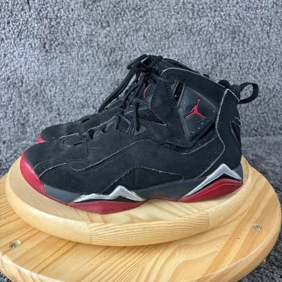 Nike Air Jordan True Flight Basketball Shoe Men 7.5 Bred Black Red Suede Leather