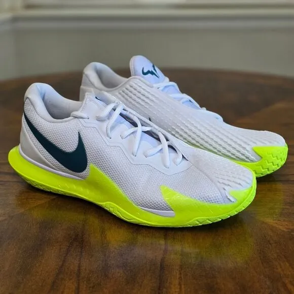 Nike Court Zoom Vapor Cage 4 Rafa White Volt LE Tennis Shoes DD1579-107 Men's 12