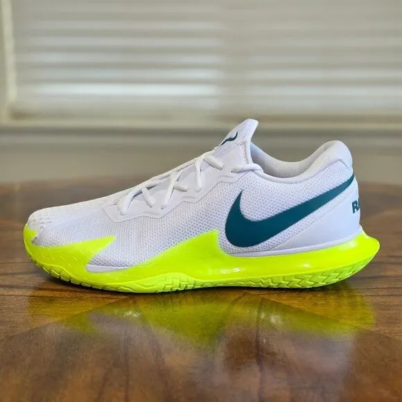 Nike Court Zoom Vapor Cage 4 Rafa White Volt LE Tennis Shoes DD1579-107 Men's 12