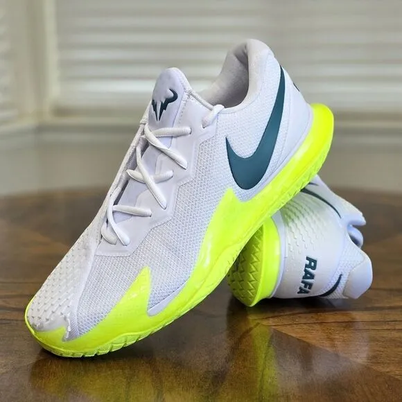 Nike Court Zoom Vapor Cage 4 Rafa White Volt LE Tennis Shoes DD1579-107 Men's 12