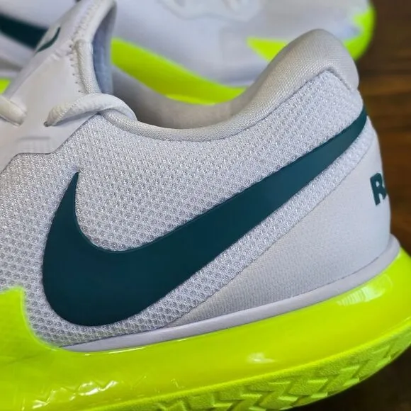 Nike Court Zoom Vapor Cage 4 Rafa White Volt LE Tennis Shoes DD1579-107 Men's 12
