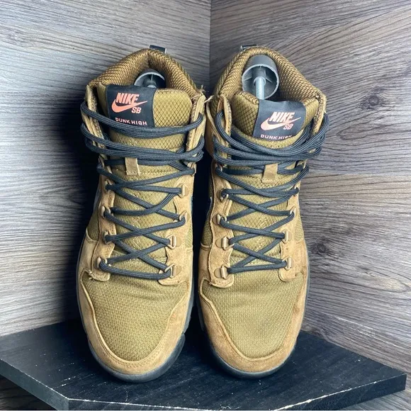 Nike dunk high military brown black boots