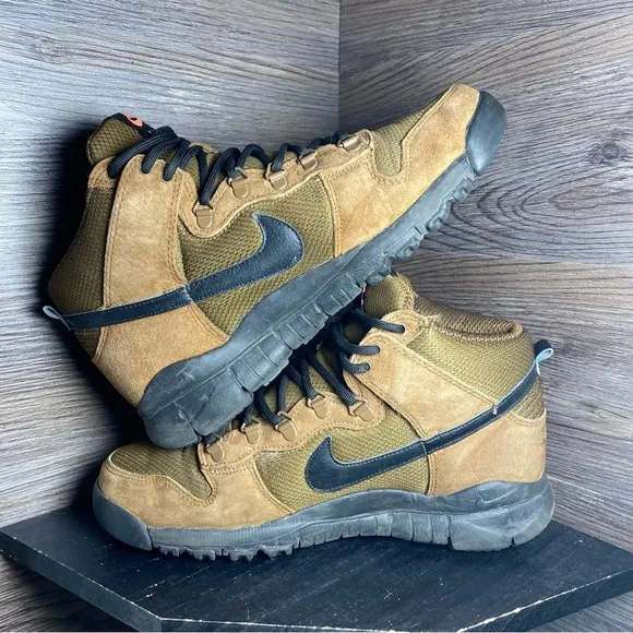 Nike dunk high military brown black boots