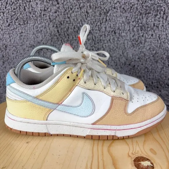 Nike Dunk Low Shoes Womens Size 8 Summit White Glacier Blue Leather Sneaker