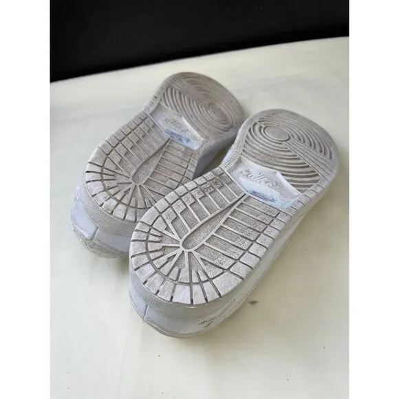 Nike Jordan Air 1 Youth Boys White Leather Shoes/ Sneakers Size 5W SKU 5566