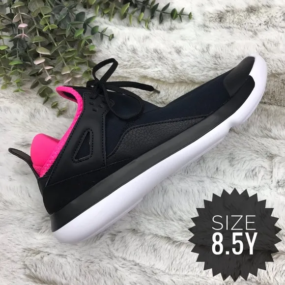 [Nike] Jordan Fly 89 GG Black / Hyper Pink Sneakers Size 8.5Y Girls Shoes Youth