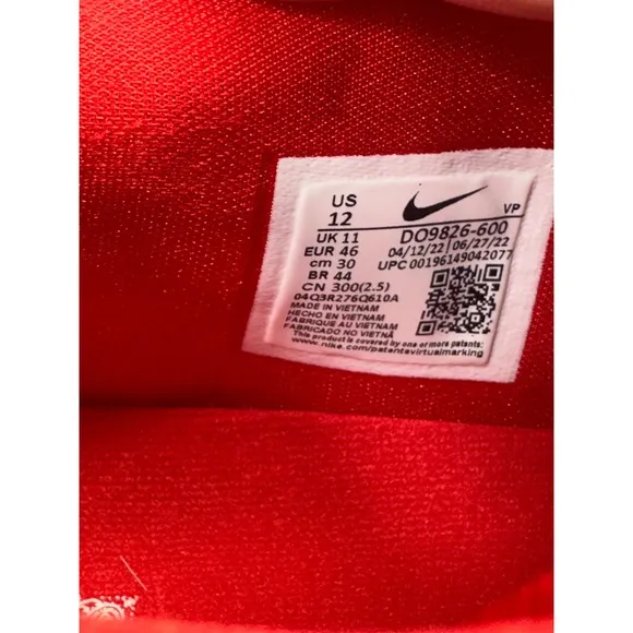Nike KD 15 Promo Mens SZ 12 University Red Basketball Shoes Sneaker KD15 NEW