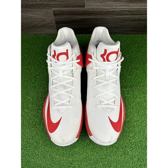Nike KD Trey 5 IV RED/WHITE  Basketball Shoes Kevin Durant SZ 17 RARE 856484-161