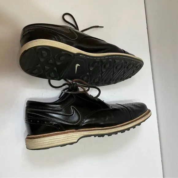 NIKE LUNAR CLAYTON GOLF SHOES IN BLACK LEATHER