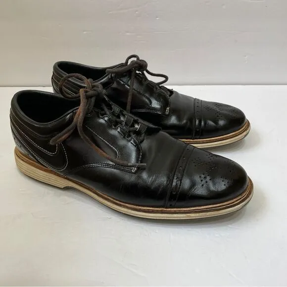 NIKE LUNAR CLAYTON GOLF SHOES IN BLACK LEATHER