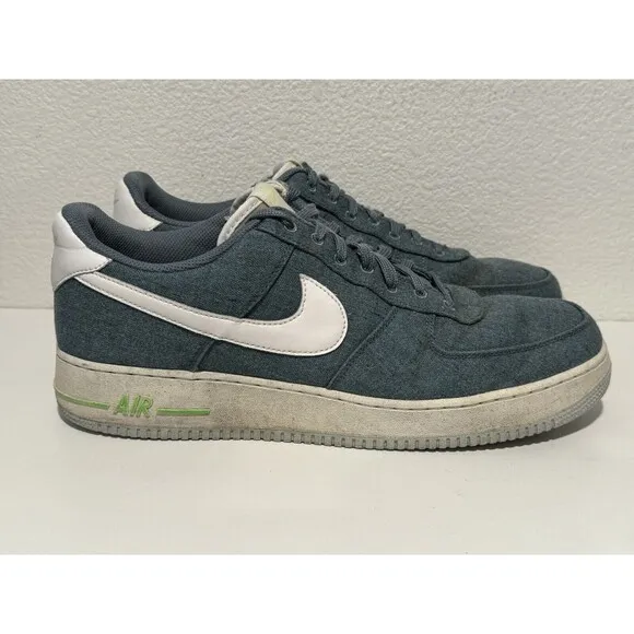 Nike Mens Air Force 1 07 Shoes Sz 14 Sneakers Recycled Canvas Blue CN0866-001