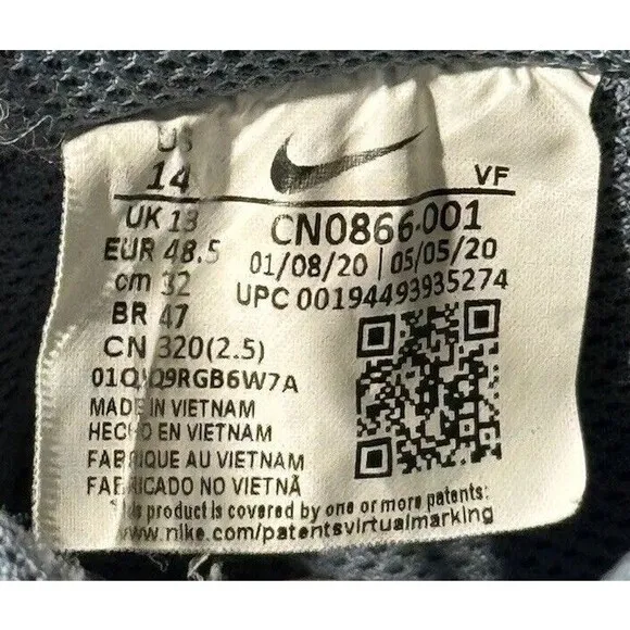 Nike Mens Air Force 1 07 Shoes Sz 14 Sneakers Recycled Canvas Blue CN0866-001