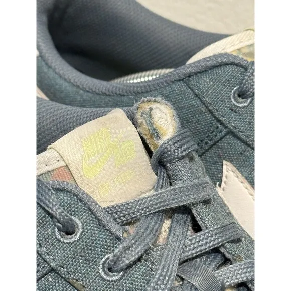 Nike Mens Air Force 1 07 Shoes Sz 14 Sneakers Recycled Canvas Blue CN0866-001