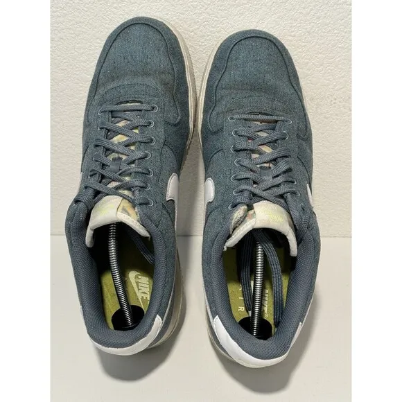Nike Mens Air Force 1 07 Shoes Sz 14 Sneakers Recycled Canvas Blue CN0866-001