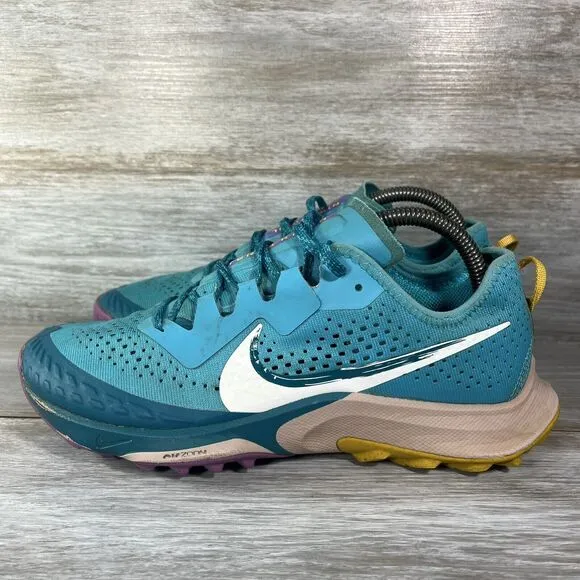 Nike Mens Air Zoom Terra Kiger 7 CW6062-400 Turquoise Blue Running Shoes Size 8
