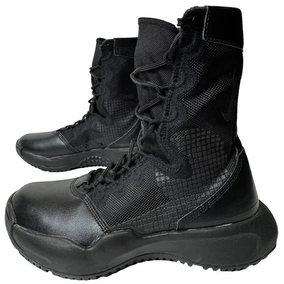 Nike Mens Size 4 Triple Black Tactical Military Combat Boots Moto Womens Size 6