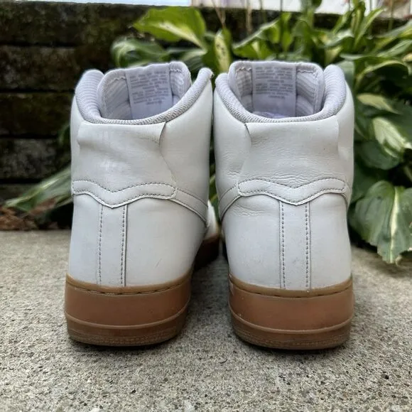 Nike‎ NIKEiD Men's Size 12.5 Air Force 1 Hight White Gum Leather AQ3771 Shoes
