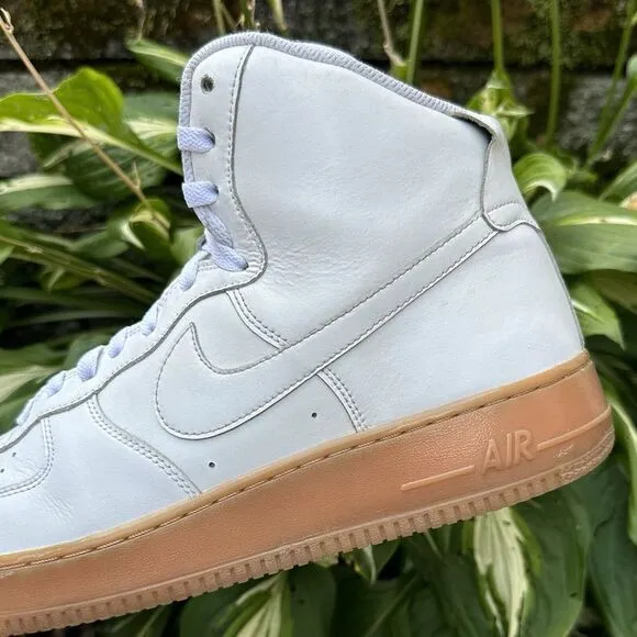 Nike‎ NIKEiD Men's Size 12.5 Air Force 1 Hight White Gum Leather AQ3771 Shoes
