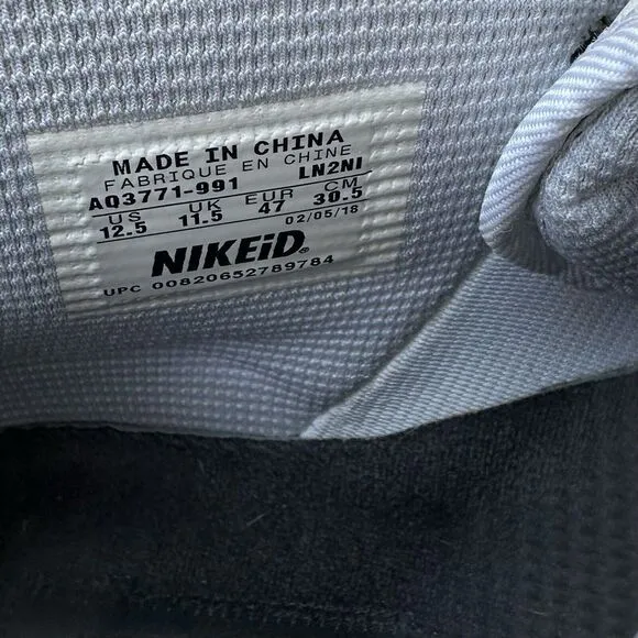 Nike‎ NIKEiD Men's Size 12.5 Air Force 1 Hight White Gum Leather AQ3771 Shoes