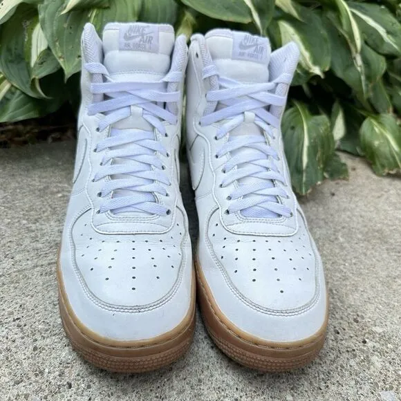 Nike‎ NIKEiD Men's Size 12.5 Air Force 1 Hight White Gum Leather AQ3771 Shoes