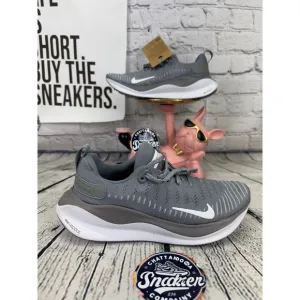 Nike ReactX Infinity Run 4 Flyknit Running Shoes Womens 6 Grey Gray White NEW