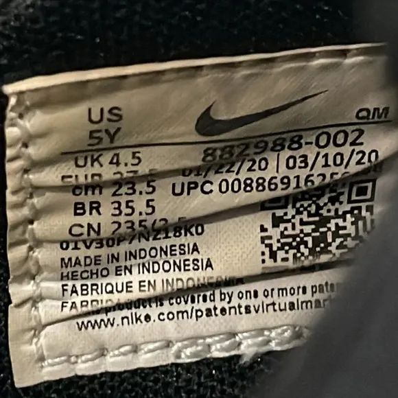 NIKE SB JANOSKI CANVAS SLIP ON SKATEBOARDING SNEAKERS BLACK  sz 5Y = 6.5 WOMENS