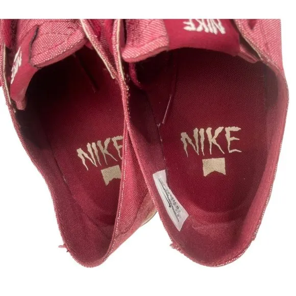 Nike SB Men's Brata Burgundy Canvas Skateboard Shoes Sz 9.5M (599632-611) EUC