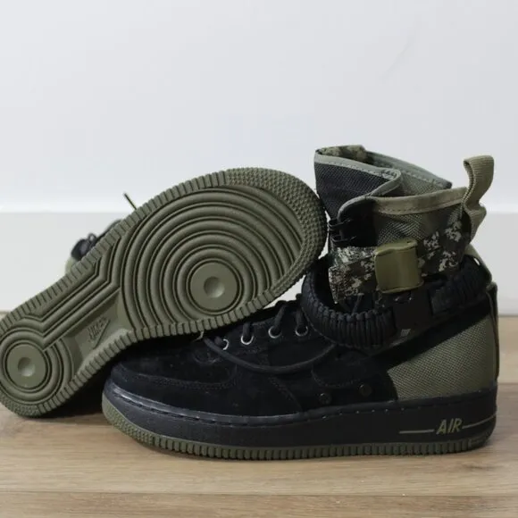 Nike SF Air Force Black Olive Camo Suede Men's Boots Shoe (Size 8)