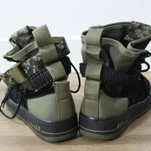 Nike SF Air Force Black Olive Camo Suede Men's Boots Shoe (Size 8)