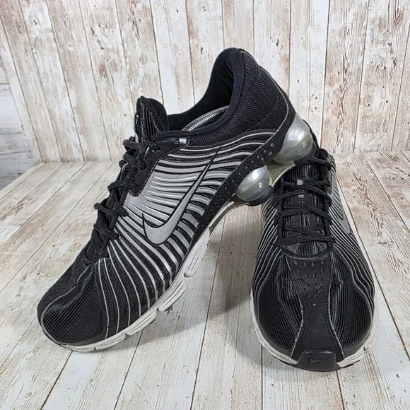 Nike Shox Zoom Running Shoes Athletic Cushioned Black Silver Men's 13